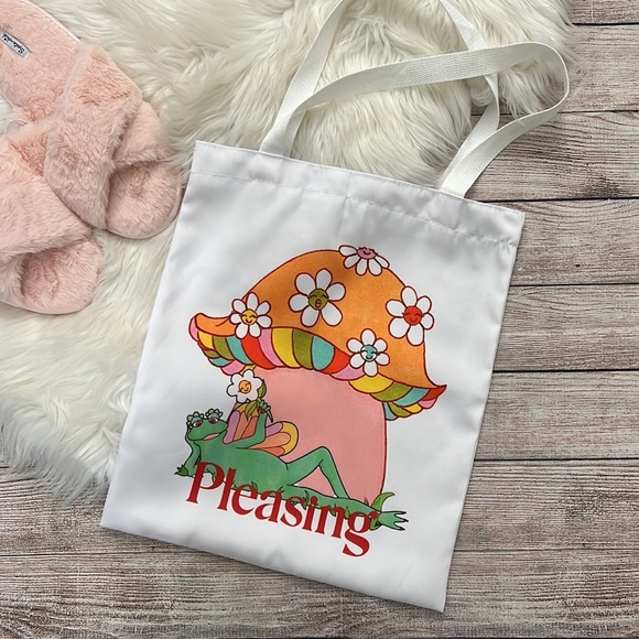 Handbags - Tote bag Pleasing print white Harry Styles frog mushroom NEW
